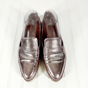 Franco Sarto Eviana Leather Rose Gold Espadrilles Flat Loafers A216